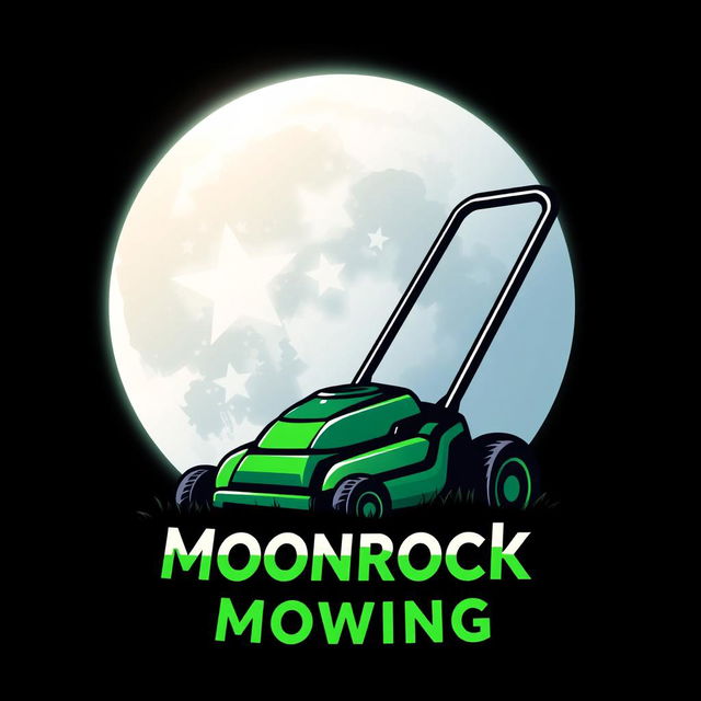A visually appealing logo design featuring a large, glowing moon as the prominent element, set against a dark, starry background