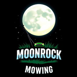 A visually captivating logo design showcasing a large, radiant moon at the center, illuminated against a dark, twinkling starry background