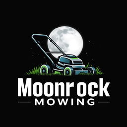 A striking logo design featuring a large, luminous moon as the focal point, set against a dark, star-filled night sky