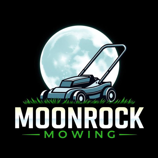 A striking logo design featuring a large, luminous moon as the focal point, set against a dark, star-filled night sky