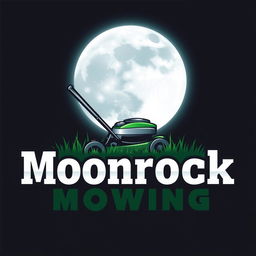 An eye-catching logo design that features a large, luminous moon prominently placed in the background, shining brightly against a dark, star-filled night sky