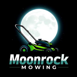 An eye-catching logo design that features a large, luminous moon prominently placed in the background, shining brightly against a dark, star-filled night sky
