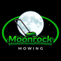 An eye-catching logo design that features a large, luminous moon prominently placed in the background, shining brightly against a dark, star-filled night sky