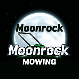 An eye-catching logo design that features a large, luminous moon prominently placed in the background, shining brightly against a dark, star-filled night sky