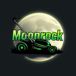 A striking logo design featuring a large, glowing moon dominating the background, casting a soft light in a dark starry sky