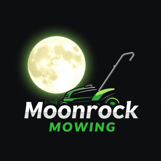 A striking logo design featuring a large, glowing moon dominating the background, casting a soft light in a dark starry sky