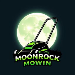 A striking logo design featuring a large, glowing moon dominating the background, casting a soft light in a dark starry sky