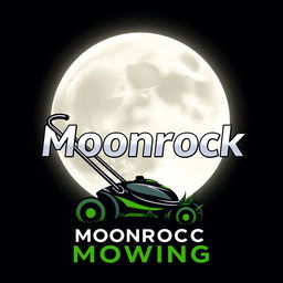 A striking logo design featuring a large, glowing moon dominating the background, casting a soft light in a dark starry sky