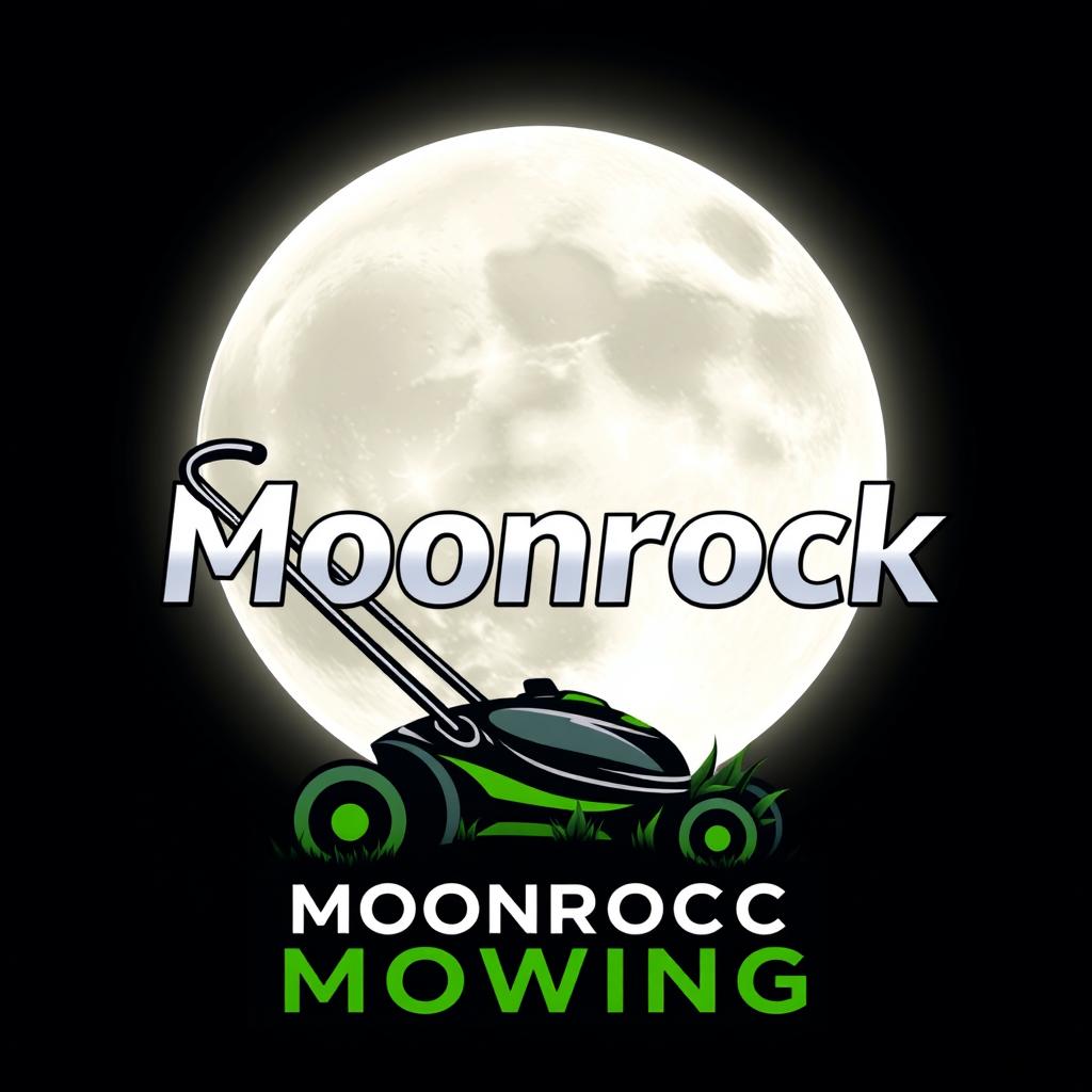 A striking logo design featuring a large, glowing moon dominating the background, casting a soft light in a dark starry sky