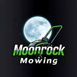 A visually appealing logo design featuring a large, glowing moon at the center, set against a deep, dark night sky sprinkled with stars