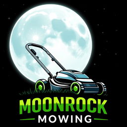 A visually appealing logo design featuring a large, glowing moon at the center, set against a deep, dark night sky sprinkled with stars
