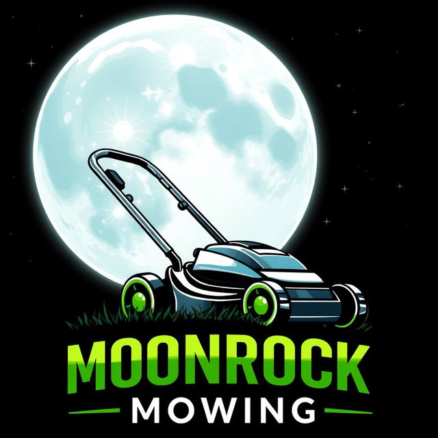 A visually appealing logo design featuring a large, glowing moon at the center, set against a deep, dark night sky sprinkled with stars