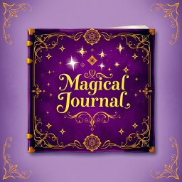 A beautifully illustrated spellbook cover featuring intricate designs and mystical symbols