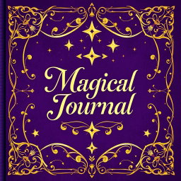 A beautifully illustrated spellbook cover featuring intricate designs and mystical symbols
