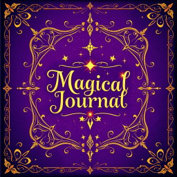A beautifully illustrated spellbook cover featuring intricate designs and mystical symbols