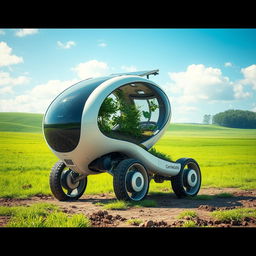 A futuristic machine designed to rehabilitate and restore natural ecosystems, focusing on land