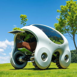 A futuristic machine designed to rehabilitate and restore natural ecosystems, focusing on land