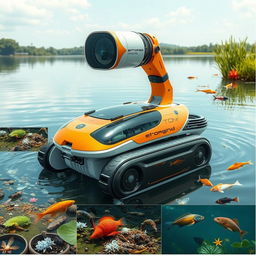 An innovative robotic machine designed to clean and filter garbage from water bodies