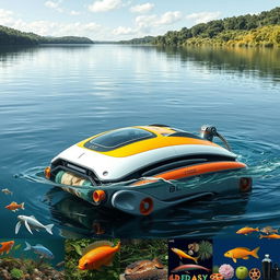 An innovative robotic machine designed to clean and filter garbage from water bodies