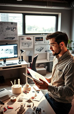 A high-tech workspace showcasing the intersection of design thinking and computational technology