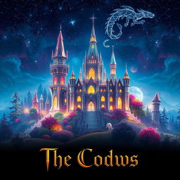 A captivating book cover for "The Codws", featuring a mystical realm filled with vibrant fantasy elements