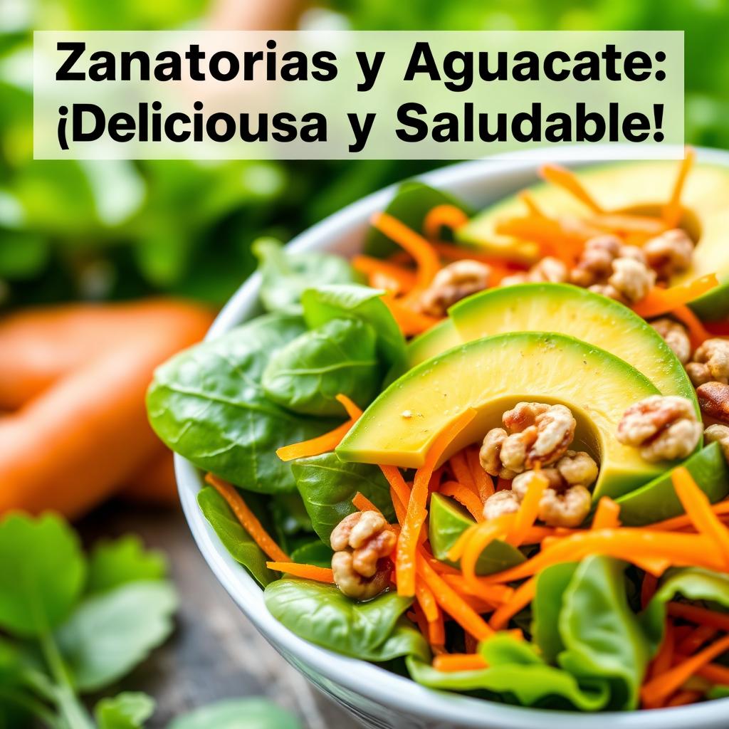 A fresh and colorful presentation of a delicious and healthy Spinach, Carrot, and Avocado Salad