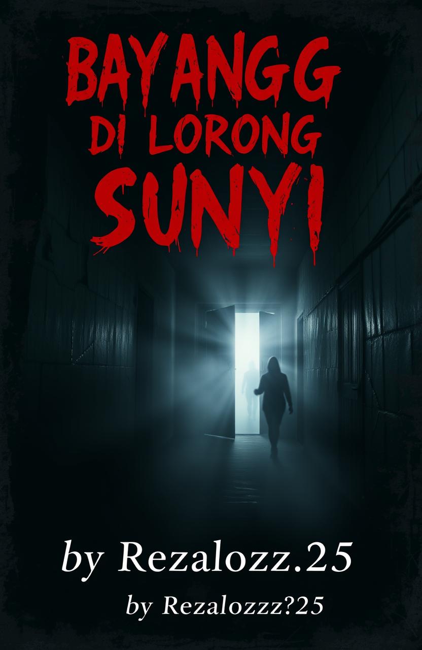 A chilling horror novel cover for 'BAYANG DI LORONG SUNYI' by Rezalozz_25