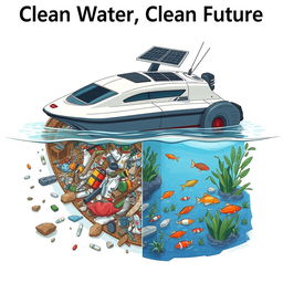 A detailed poster concept focused on a pressing environmental issue: garbage in water bodies and dirty water