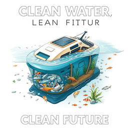 A detailed poster concept focused on a pressing environmental issue: garbage in water bodies and dirty water