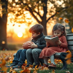 A poignant scene depicting children coping with the effects of divorce, showcasing their emotions and resilience