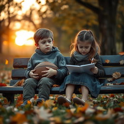 A poignant scene depicting children coping with the effects of divorce, showcasing their emotions and resilience