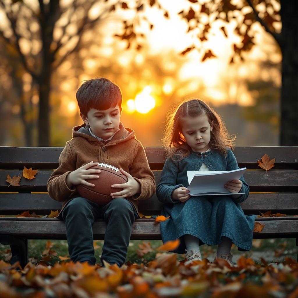 A poignant scene depicting children coping with the effects of divorce, showcasing their emotions and resilience