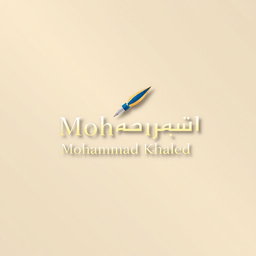 A professional and modern logo design for a journalist named Mohammad Khaled