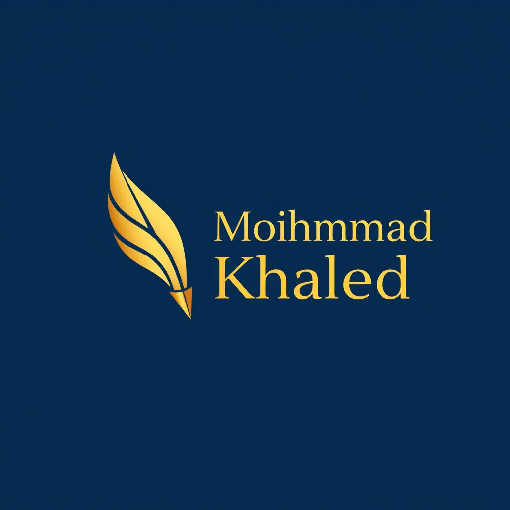 A professional and modern logo design for a journalist named Mohammad Khaled