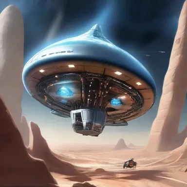 The spaceship was powered by harnessing the energy from the aether, allowing it to travel faster than the speed of light.