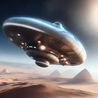 The spaceship was powered by harnessing the energy from the aether, allowing it to travel faster than the speed of light.