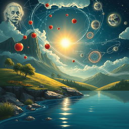 A captivating illustration representing the fundamental concepts of physics