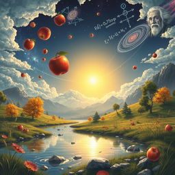 A captivating illustration representing the fundamental concepts of physics