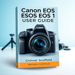 A visually appealing book cover design for 'Canon EOS R1 User Guide' by Michael Scofield with an emphasis on photography