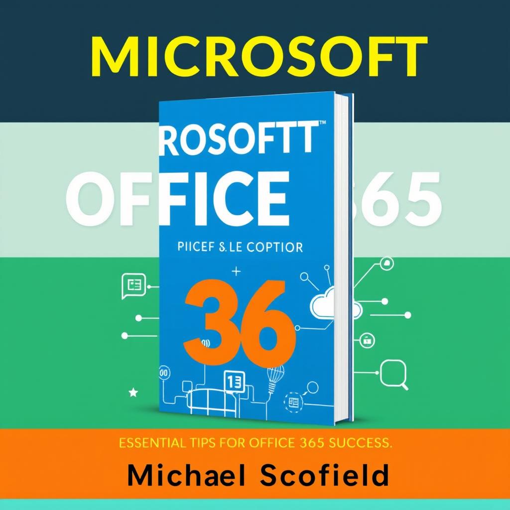 A motivational and stylish book cover for 'MICROSOFT OFFICE 365' by Michael Scofield