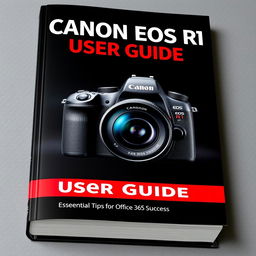 A striking and informative book cover for 'CANON EOS R1 USER GUIDE' by Michael Scofield