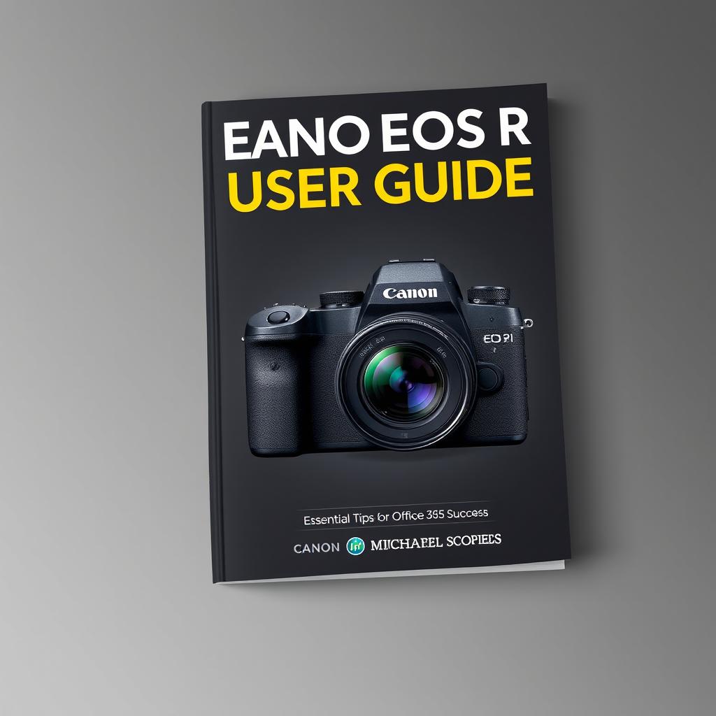 An eye-catching and informative book cover for 'CANON EOS R1 USER GUIDE' by Michael Scofield