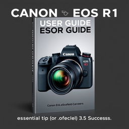 An eye-catching and informative book cover for 'CANON EOS R1 USER GUIDE' by Michael Scofield
