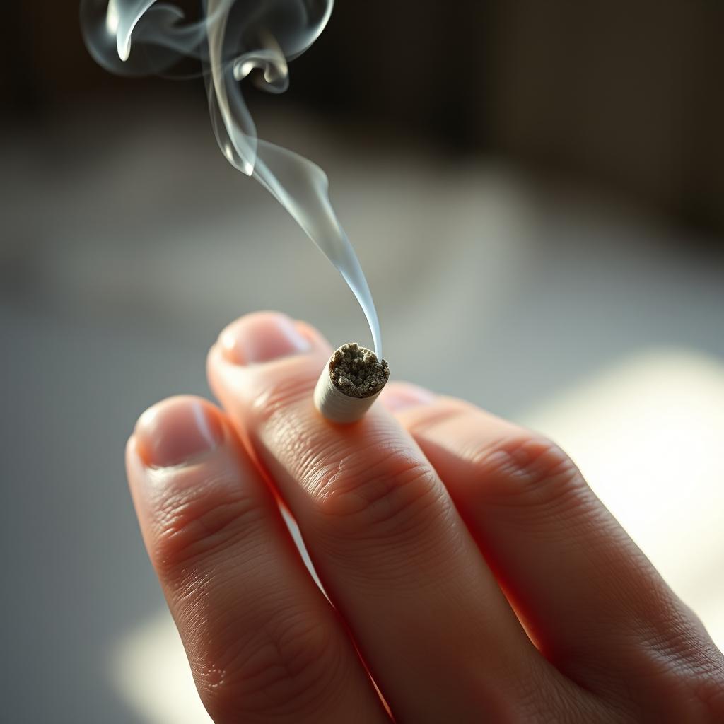 A close-up of a hand depicted in meticulous detail, showing two fingers parted slightly apart