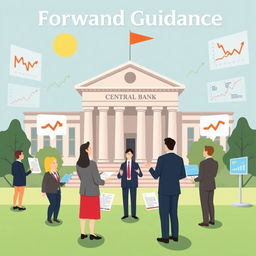 An illustrative scene depicting the concept of Forward Guidance in monetary policy
