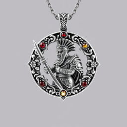 A beautifully crafted necklace pendant inspired by Rostam, the heroic figure from the Shahnameh
