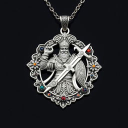 A beautifully crafted necklace pendant inspired by Rostam, the heroic figure from the Shahnameh