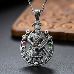 A beautifully crafted necklace pendant inspired by Rostam, the heroic figure from the Shahnameh