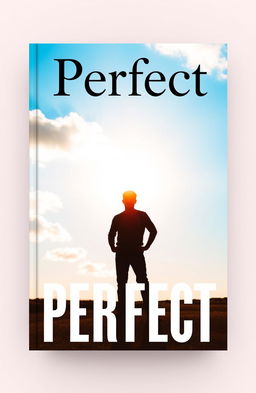 A book cover titled 'Perfect' featuring the silhouette of a man standing confidently against a bright, sunny background