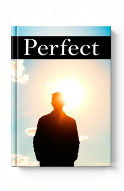 A book cover titled 'Perfect' featuring the silhouette of a man standing confidently against a bright, sunny background